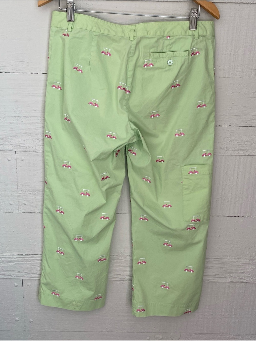 Lilly Pulitzer Pants Womens 10 Neon Green Golf Theme Embroidered Preppy Cropped - Picture 3 of 8